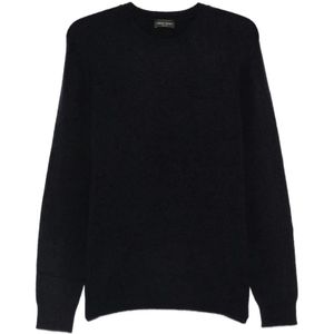 Roberto Collina, Heren, Truien, Blauw, Maat: 2XL Wol,