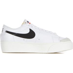 Nike Lage Platform Damesneaker Wit/Zwart/Oranje , White , Dames , Maat: 37 1/2 EU