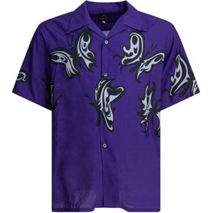 Needles, Heren, Overhemden, Paars, Maat: XL