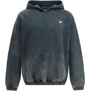 Diesel - Blauwe Hoodie - Heren - Katoen - Met Logoprint