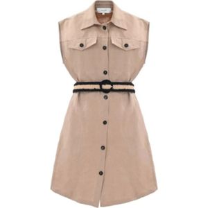 Kocca, Dames, Jurken, Beige, Maat: S Linnen,