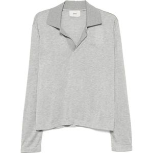 Ami Paris, Dames, Tops, Grijs, Maat: XS Zijde,