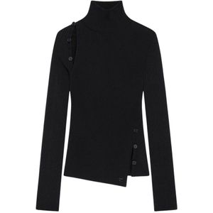 Courrèges, Dames, Truien, Zwart, Maat: M Viscose,