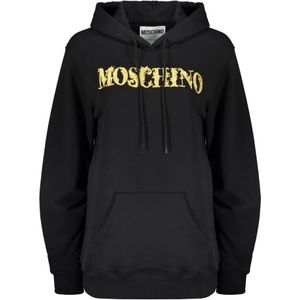 Moschino, Dames, Sweatshirts & Hoodies, Zwart, Maat: 2XS Katoen,