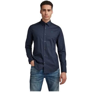 G-star, Heren, Overhemden, Blauw, Maat: L Leer,
