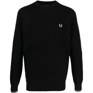 Fred Perry, Heren, Sweatshirts & Hoodies, Zwart, Maat: S Katoen,