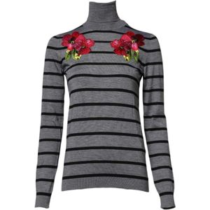 Dolce & Gabbana, Dames, Truien, Grijs, Maat: 2XS Zijde,