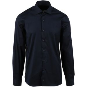 Fay, Heren, Overhemden, Blauw, Maat: S Katoen,