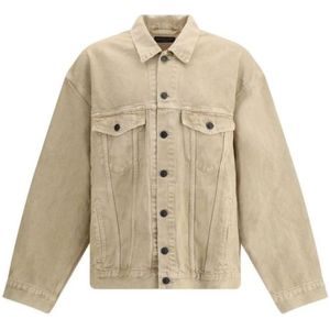 Balenciaga, Heren, Jassen, Beige, Maat: M Katoen,