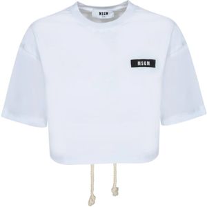 Msgm, Dames, Tops, Wit, Maat: XS Katoen,