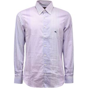 Etro, Heren, Overhemden, Paars, Maat: S Katoen,