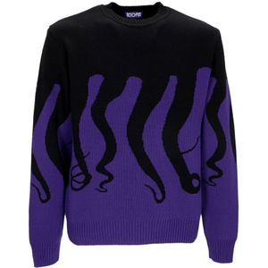 Octopus, Heren, Truien, Paars, Maat: L Katoen,