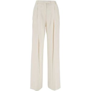 DES Phemmes, Dames, Broeken, Wit, Maat: 2XS Leer,