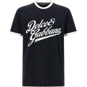 Dolce & Gabbana, Heren, Tops, Blauw, Maat: M Velours,