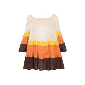 Twinset Ster Wit Schelp Kort Jurkje , Multicolor , Dames , Maat: XS