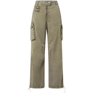 Ganni, Dames, Broeken, Groen, Maat: S Katoen,