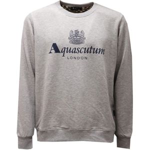 Aquascutum, Heren, Sweatshirts & Hoodies, Grijs, Maat: XL Katoen,