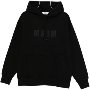 Msgm - Klassieke Nero Sweatshirt - Zwart - Heren - Katoen