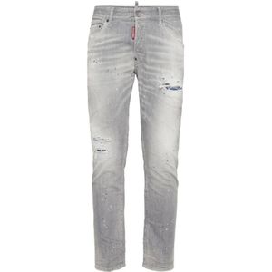 Dsquared2 Grijze Distressed Skinny Jeans , Gray , Heren , Maat: XS