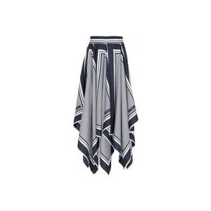 Balmain Monogram-geprinte sjaalrok , Blue , Dames , Maat: S