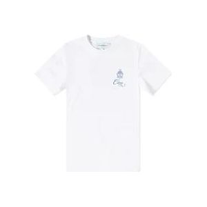 Casablanca Bedrukt Katoenen T-Shirt - Wit , White , Heren , Maat: XL