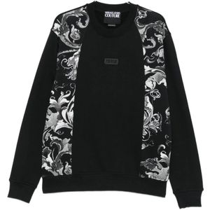 Versace Jeans Couture, Heren, Sweatshirts & Hoodies, Zwart, Maat: L