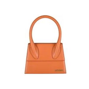 Jacquemus Oranje Leren Handtas - Le Grand Chiquito , Orange , Dames , Maat: ONE Size