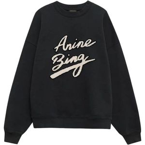 Anine Bing, Dames, Sweatshirts & Hoodies, Zwart, Maat: XS Katoen,