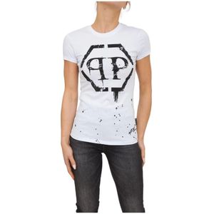 Philipp Plein - Dames T-Shirt - Wit - 100% Katoen - Ronde Hals