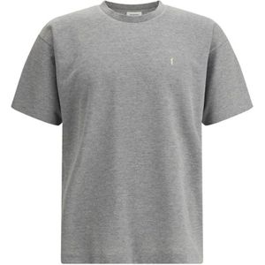 Saint Laurent, Heren, Tops, Grijs, Maat: M Leer,