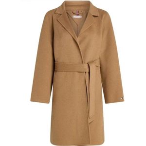 Tommy Hilfiger, Dames, Mantels, Bruin, Maat: XL Wol,