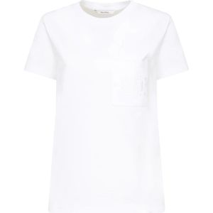 Max Mara, Dames, Tops, Wit, Maat: M Katoen,