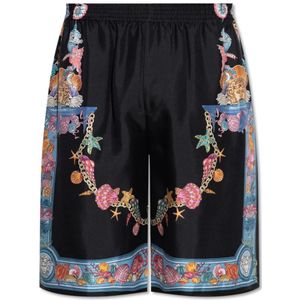 Versace, Heren, Korte broeken, Zwart, Maat: L Zijde,