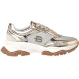 Baldinini - Trainers - Geel - Light Gold Laminated Leather en Silver Glitter Fabric