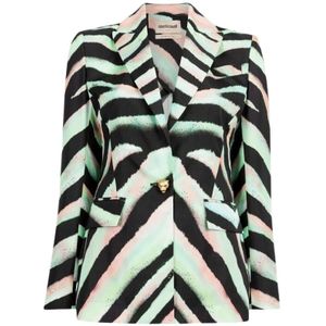 Roberto Cavalli, Dames, Jassen, Veelkleurig, Maat: S Leer,