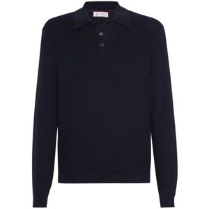 Brunello Cucinelli, Heren, Tops, Blauw, Maat: 3XL Katoen,