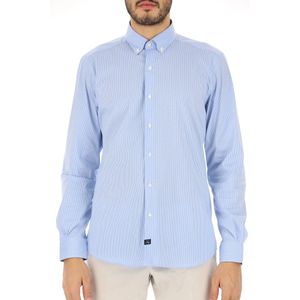 Fay, Heren, Overhemden, Blauw, Maat: 3XL Katoen,