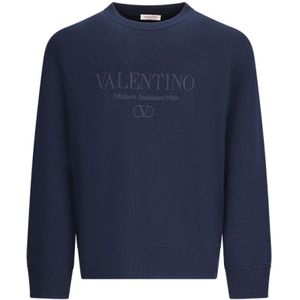 Valentino Garavani, Heren, Truien, Blauw, Maat: L Wol,