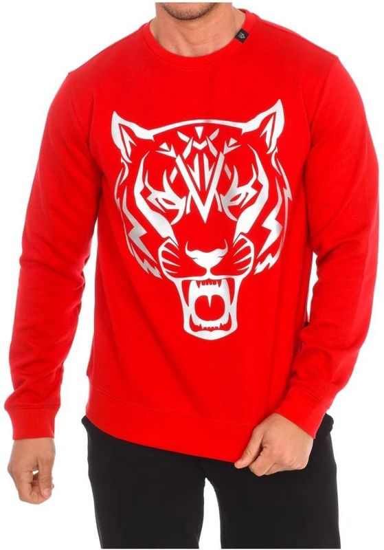 Plein Sport - Rood - Sweatshirt - Heren - Ronde Hals met Merkprint