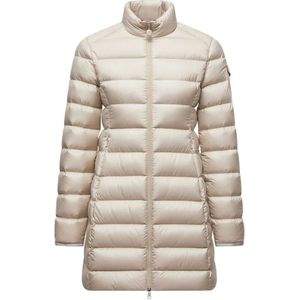 Moncler, Dames, Jassen, Beige, Maat: L Poliester,