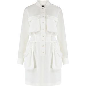 Pinko, Dames, Jurken, Wit, Maat: 2XS Linnen,
