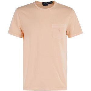 Polo Ralph Lauren, Heren, Tops, Roze, Maat: M Katoen,