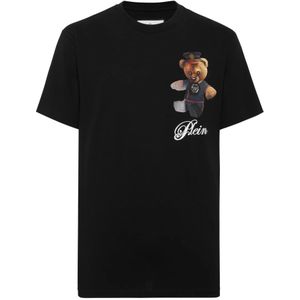 Philipp Plein, Heren, Tops, Zwart, Maat: XS Katoen,