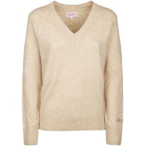 MC2 Saint Barth, Dames, Truien, Beige, Maat: S Wol,