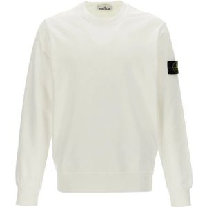 Stone Island - Witte Geribbelde Trui - Heren - Katoen - Lunette Stijl