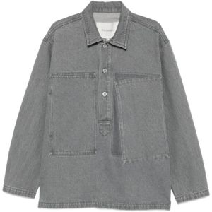JW Anderson, Heren, Overhemden, Grijs, Maat: M Denim,