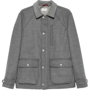 Brunello Cucinelli, Heren, Jassen, Grijs, Maat: M Wol,