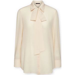 Elena Mirò, Dames, Blouses & Shirts, Wit, Maat: XL Zijde,