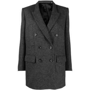 Isabel Marant, Dames, Jassen, Grijs, Maat: 2XS Wol,