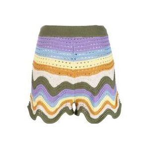 Zimmermann Multicolor Gestreepte Gebreide Shorts , Multicolor , Dames , Maat: M